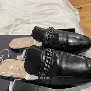 Stylish flat Prada mules